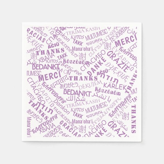 Serviette En Papier Remerciements! - Multi Language - International Wo (Devant)
