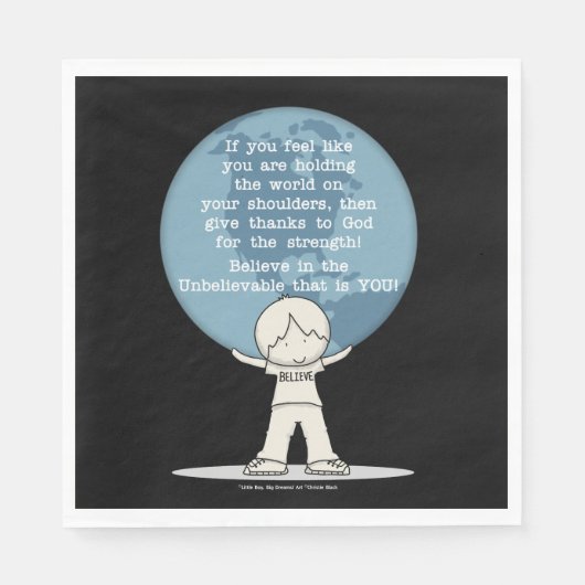 Serviette En Papier Remerciements pour la force (Devant)