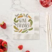 Serviette En Papier Remerciements Remerciements à Thanksgiving Napkin (En situation)