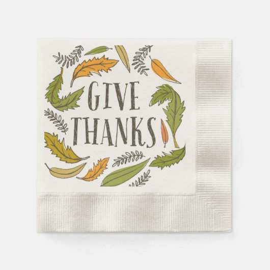 Serviette En Papier Remerciements Remerciements à Thanksgiving Napkin (Devant)
