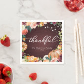 Serviette En Papier Remerciements Rustique Automne Floral Thanksgiving (En situation)