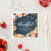 Serviette En Papier Remerciements Rustique Automne Floral Thanksgiving (En situation)