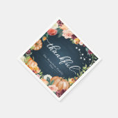 Serviette En Papier Remerciements Rustique Automne Floral Thanksgiving (Coin)