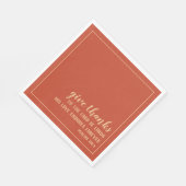 Serviette En Papier Remercier Bible Écriture Orange Thanksgiving (Coin)