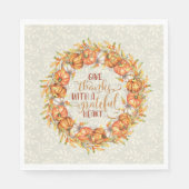 Serviette En Papier Remercier Citrouille Wreath (Devant)