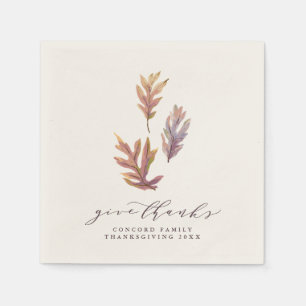 Serviette En Papier Remercier les feuilles de Thanksgiving
