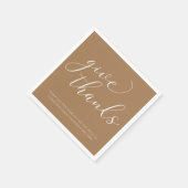 Serviette En Papier Remercier White Calligraphy Thanksgiving Dîner (Coin)