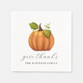 Serviette En Papier Remerciez le Citrouille Thanksgiving (Devant)