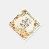 Serviette En Papier Remerciez le Seigneur Fleurs d'automne Citrouilles (Coin)