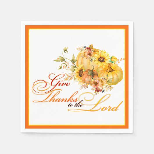Serviette En Papier Remerciez le Seigneur Thanksgiving (Devant)