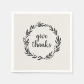 Serviette En Papier Remerciez Merci Merci Wreath (Devant)