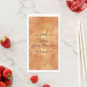 Serviette En Papier Remercions Thanksgiving Autumn Leaf Borders (En situation)