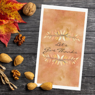 Serviette En Papier Remercions Thanksgiving Autumn Leaf Borders