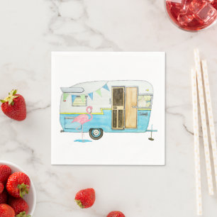 Serviette En Papier Remorque Camper vintage