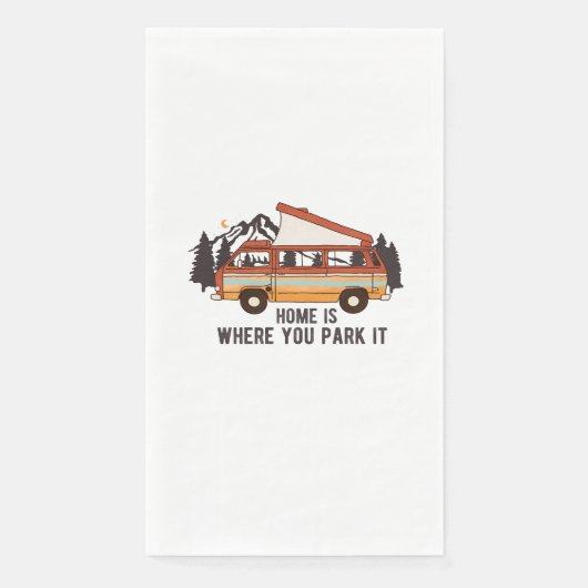 Serviette En Papier Remorque Camping RV "Home is Where You Park It" (Devant)
