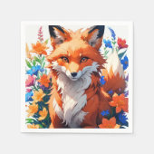 Serviette En Papier Renard à fleurs (Devant)