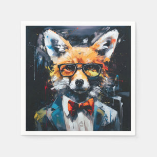 Serviette En Papier Renard Abstrait minimaliste