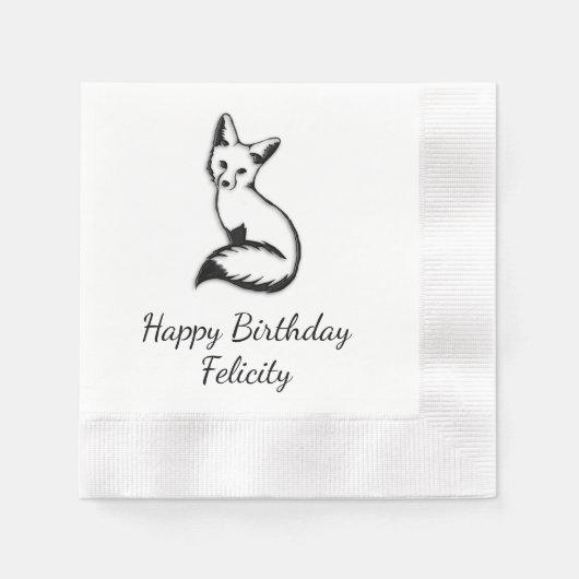 Serviette En Papier Renard argenté (Devant)