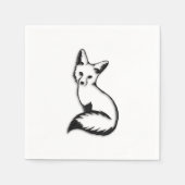 Serviette En Papier Renard argenté (Devant)