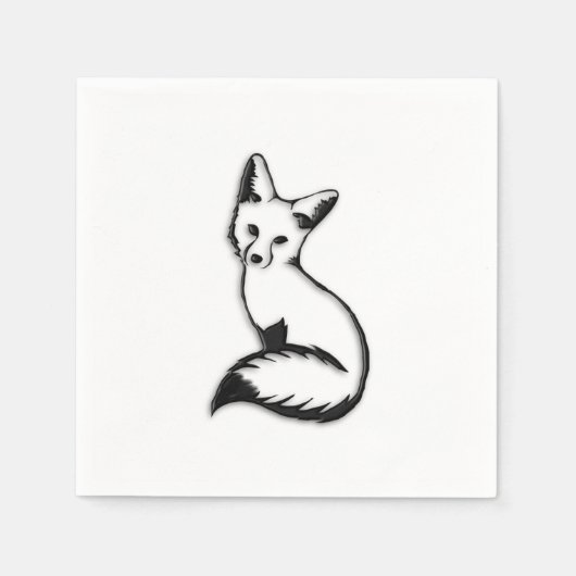 Serviette En Papier Renard argenté (Devant)