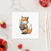 Serviette En Papier Renard avec une tasse (En situation)