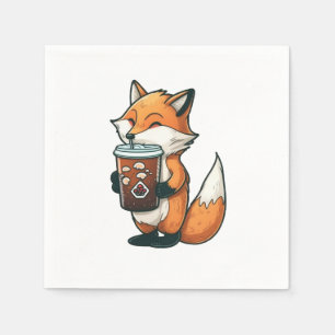 Serviette En Papier Renard avec une tasse
