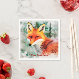 Serviette En Papier Renard blanc