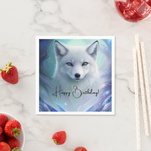 Serviette En Papier Renard blanc Extraordinaire sur Icy Land Custom