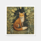Serviette En Papier Renard dans la forêt, style Art nouveau (Devant)