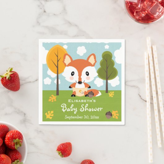 Serviette En Papier Renard dans le Baby shower Diapers (En situation)
