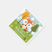 Serviette En Papier Renard dans le Baby shower Diapers (Coin)