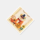Serviette En Papier Renard d'automne Bonjour Sunflowers d'automne Citr (Coin)