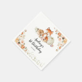 Serviette En Papier Renard d'automne Elle est sauvage Un Anniversaire  (Coin)