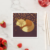 Serviette En Papier Renard d'automne mignon (En situation)