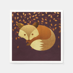 Serviette En Papier Renard d'automne mignon