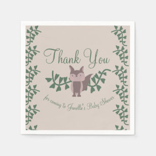 Serviette En Papier Renard de la forêt Baby Shower Rustique 