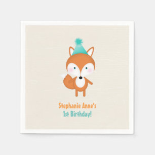 Serviette En Papier Renard des Bois avec Ballons