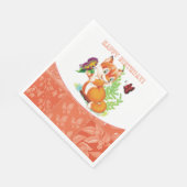Serviette En Papier renard et papillon (Coin)