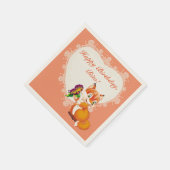 Serviette En Papier renard et papillon (Coin)