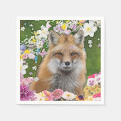 Serviette En Papier Renard fleuri (Devant)