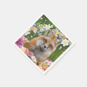 Serviette En Papier Renard fleuri (Coin)