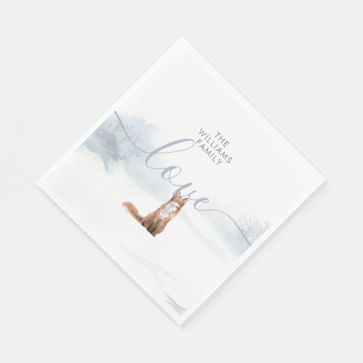 Serviette En Papier Renard hivernal (Coin)