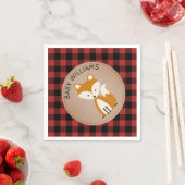 Serviette En Papier Renard Lumberjack Plaid Baby shower serviettes (En situation)
