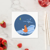Serviette En Papier Renard nocturne d'hiver (En situation)