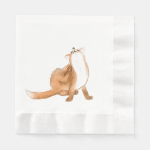 Serviette En Papier Renard qui se gratte