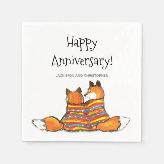 Serviette En Papier Renard romantique renards renards renards personna (Devant)