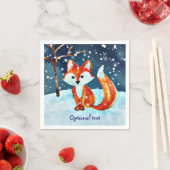 Serviette En Papier Renard rouge en neige (En situation)