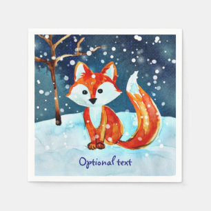 Serviette En Papier Renard rouge en neige