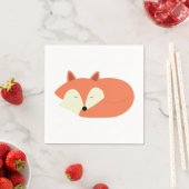 Serviette En Papier Renard rouge endormi (En situation)