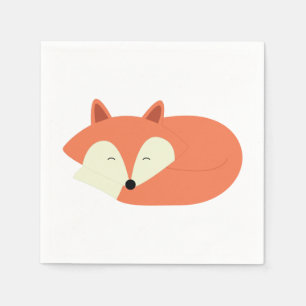 Serviette En Papier Renard rouge endormi